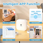 Fonctions de l'application : lecture de QR code, reconnaissance vocale, impression par lots et images
