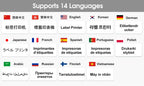 Tableau des 14 langues prises en charge, du français au japonais en passant par l'arabe et le russe