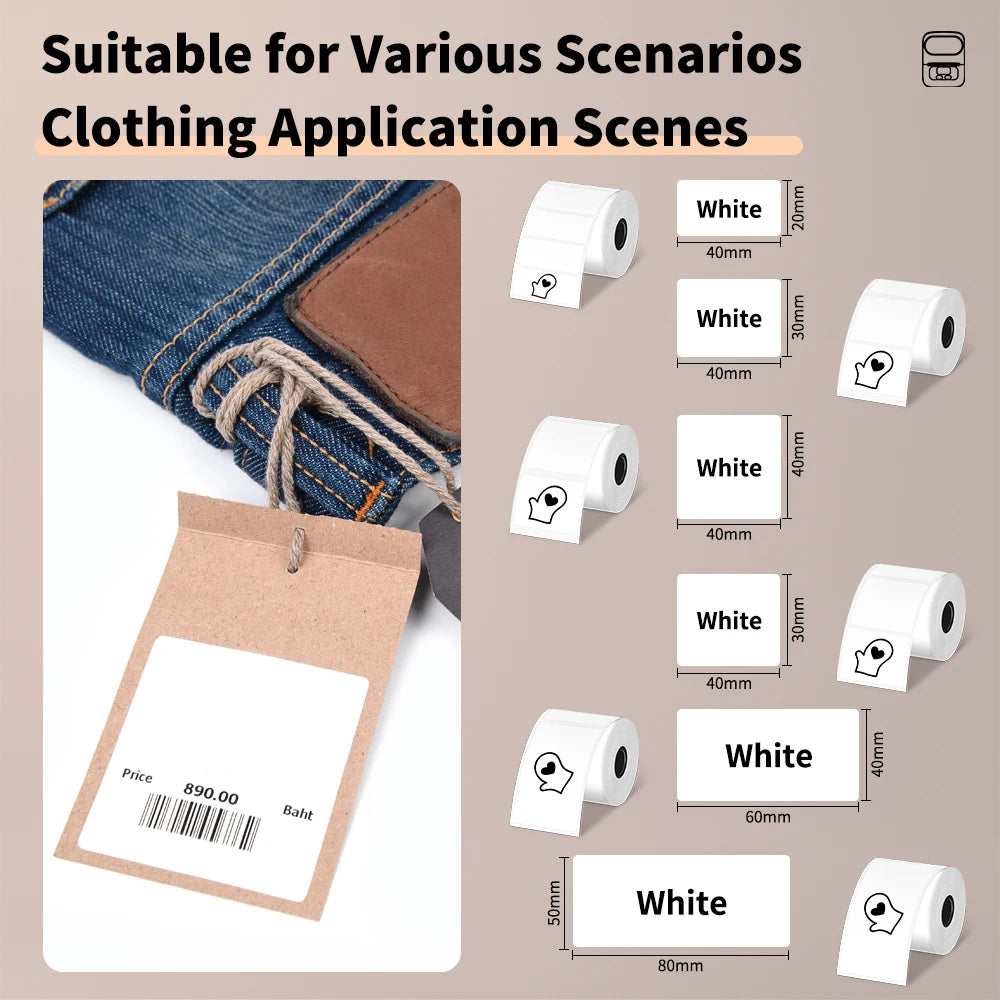 Imprimante Thermique Étiquette Bluetooth OCR Sans Encre 50mm