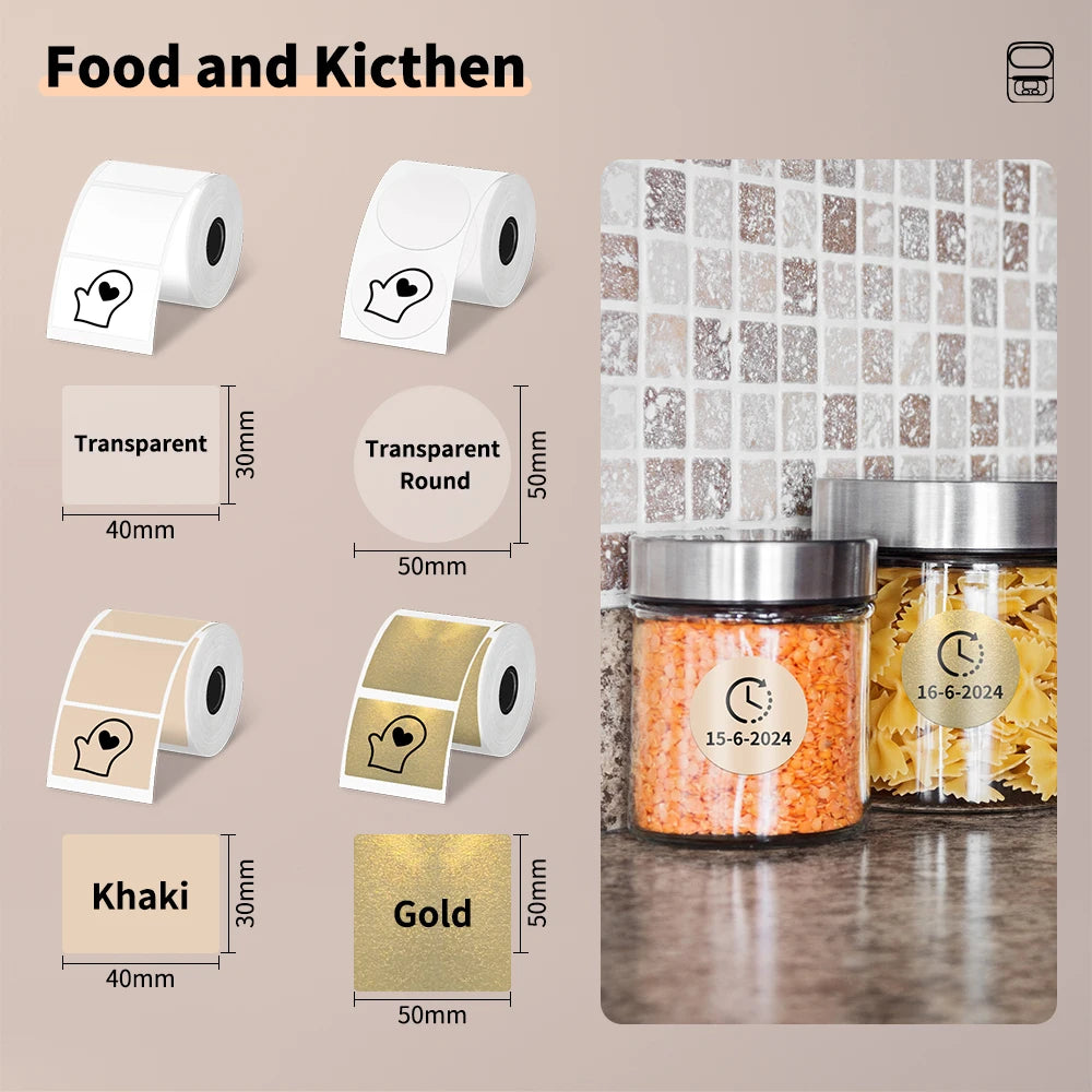 Imprimante Thermique Étiquette Bluetooth OCR Sans Encre 50mm