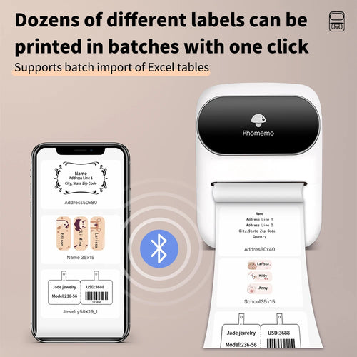 Imprimante Thermique Étiquette Bluetooth OCR Sans Encre 50mm