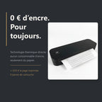 Infographie 0 euro d'encre pour toujours de l'imprimante thermique A4