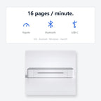 Infographie 16 pages par minute Bluetooth USB-C de l'imprimante thermique A4