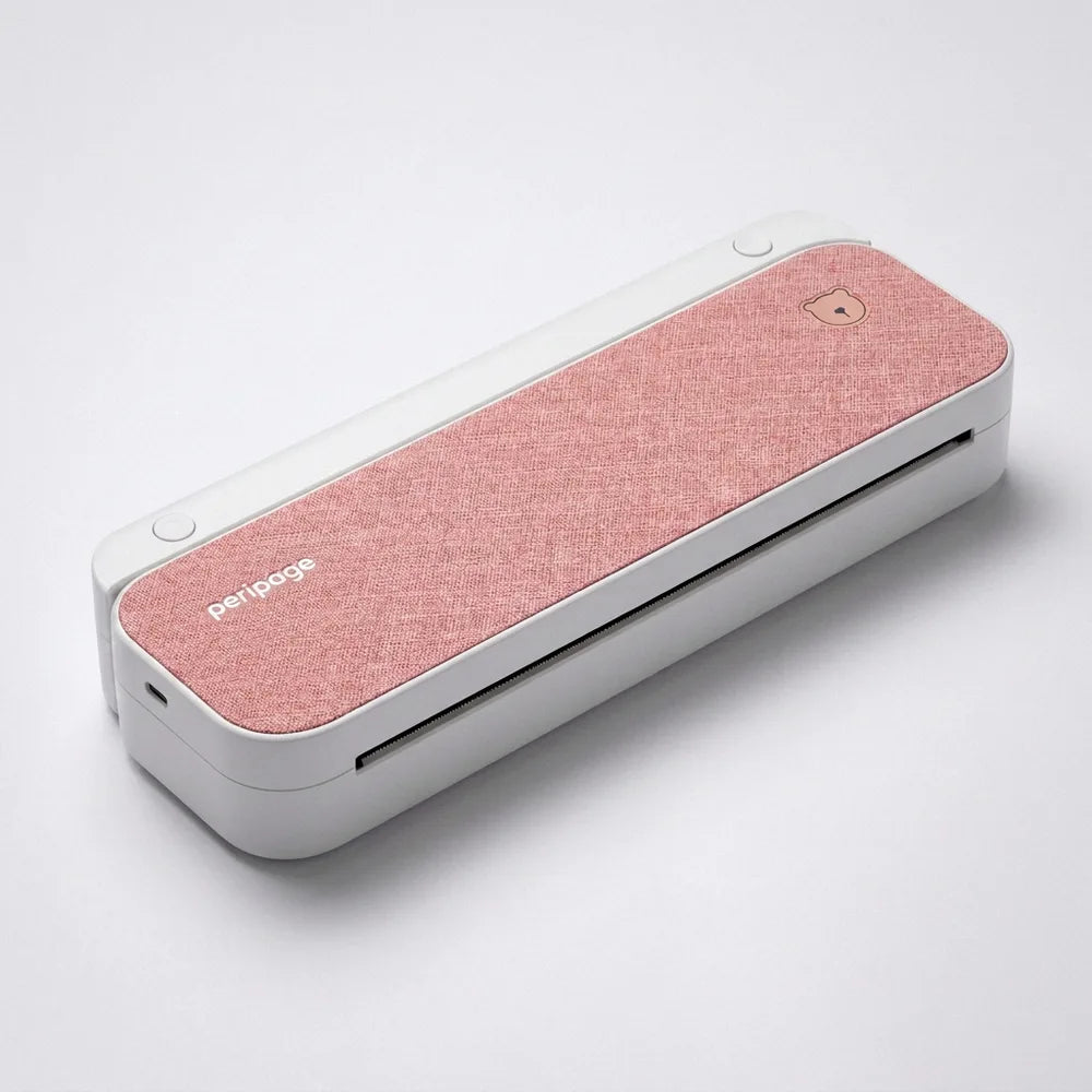 Imprimante thermique A4 portable coloris rose en tissu