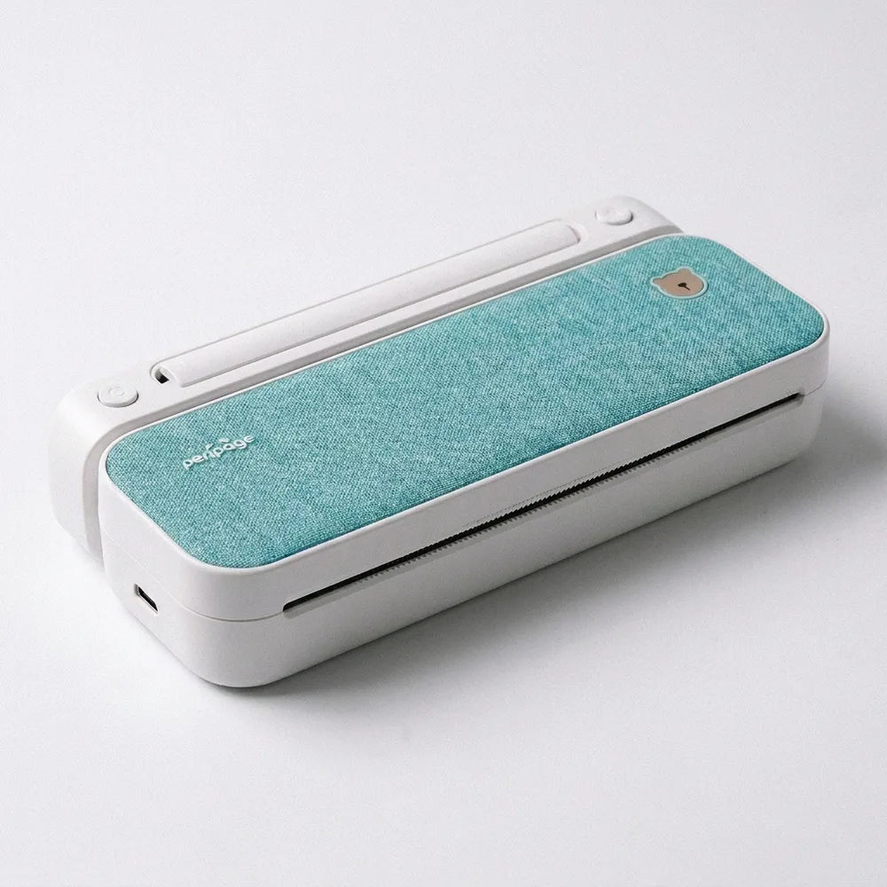 Imprimante thermique A4 portable coloris turquoise en tissu