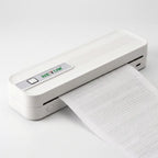 Imprimante thermique A4 compacte blanche imprimant une page A4