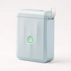 Imprimante thermique à étiquettes pour enfant, coloris bleu glacier, vue de trois quarts sur fond clair
